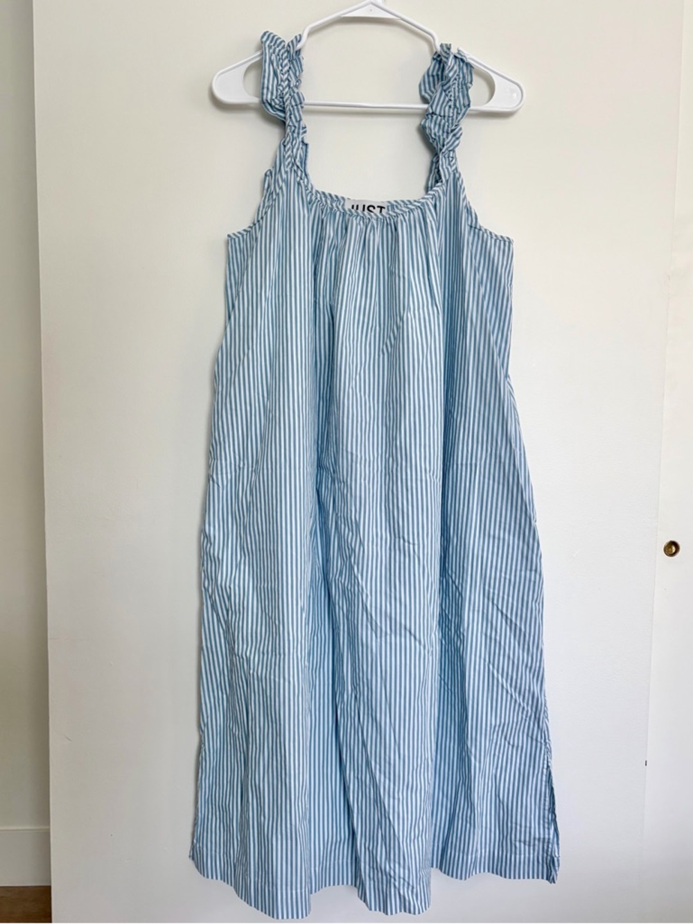 JUST Female Blue & White Striped Sundress